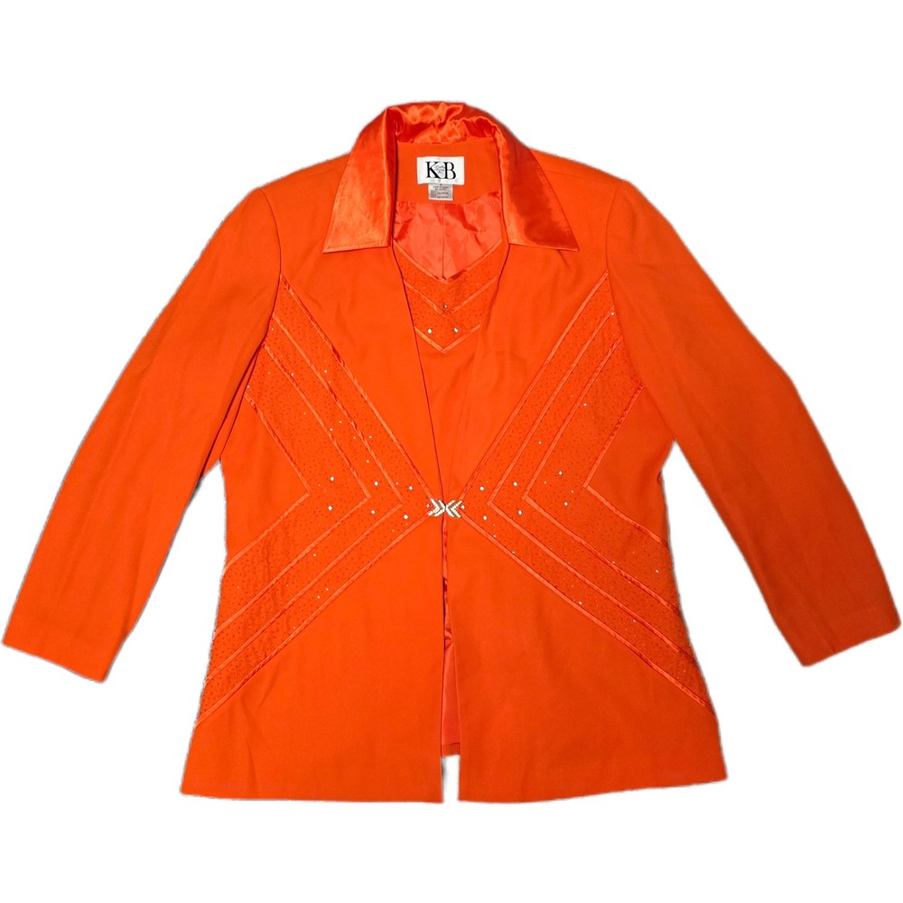 Stella Louise for‎ KB Blazer Womens 18 Orange Beaded Rhinestone Jacket